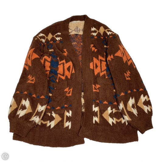 Sweater Cardigan By In Loom In Brown, Size: L