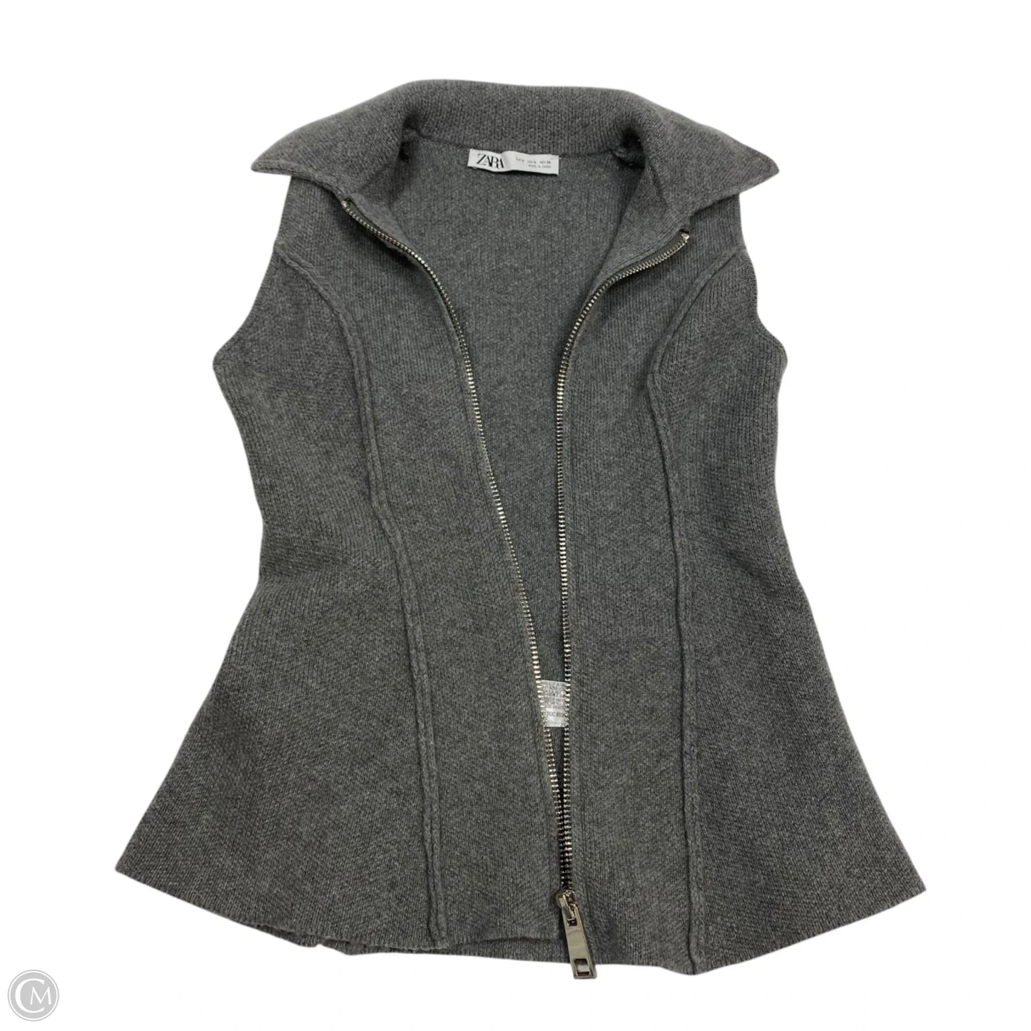Vest Sweater By Zara In Grey, Size: S
