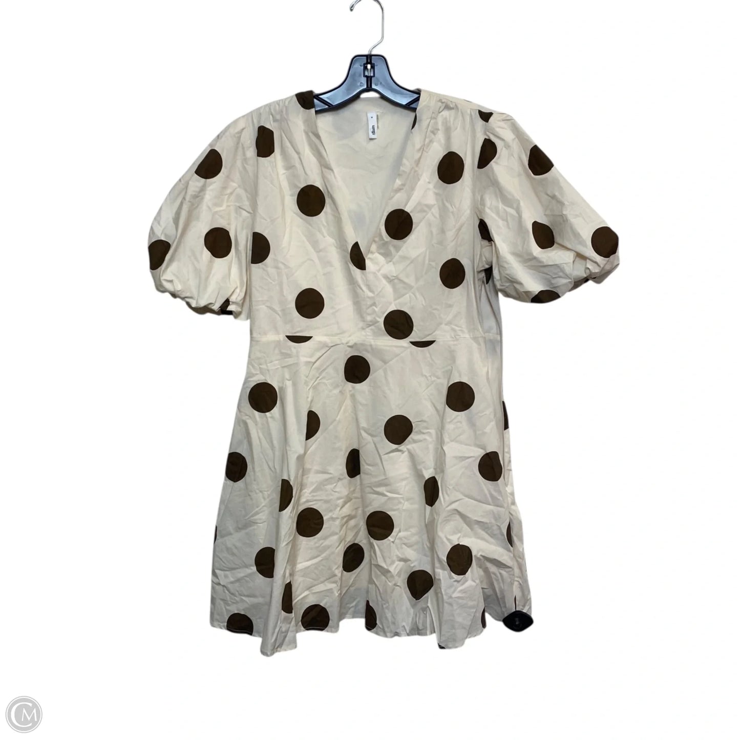 Dress Casual Short By Glam In Brown & Cream, Size: M