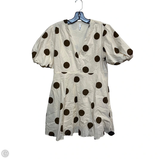 Dress Casual Short By Glam In Brown & Cream, Size: M
