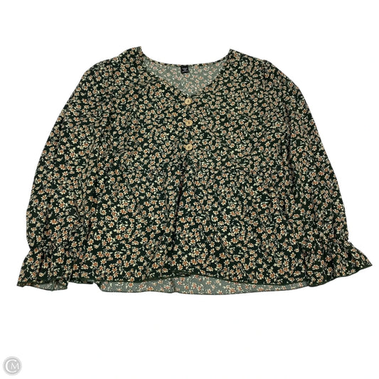 Top Long Sleeve By Shein In Green, Size: 1x