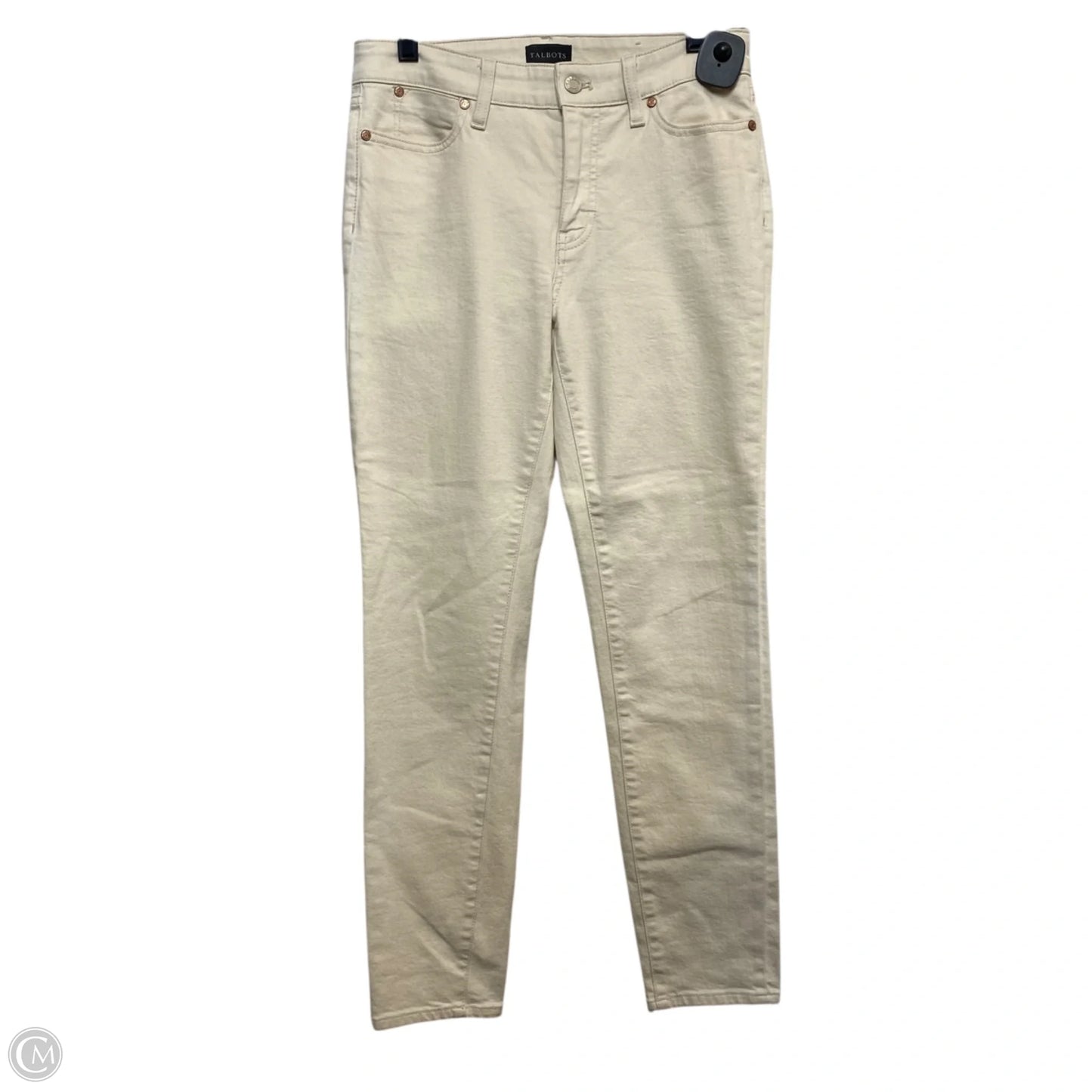 Jeans Cropped By Talbots In Cream Denim, Size: 2