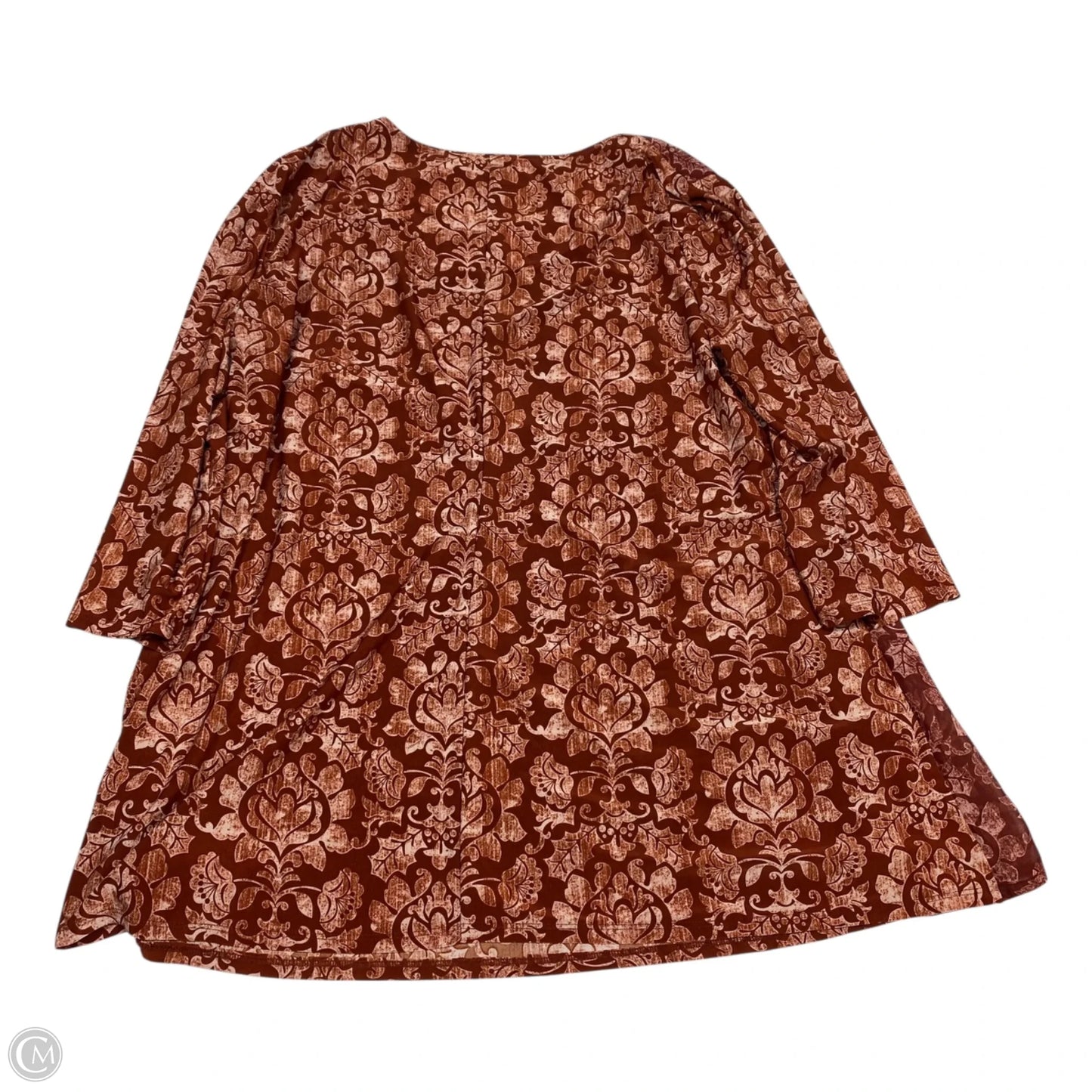 Top 3/4 Sleeve By New Directions In Brown, Size: Xl