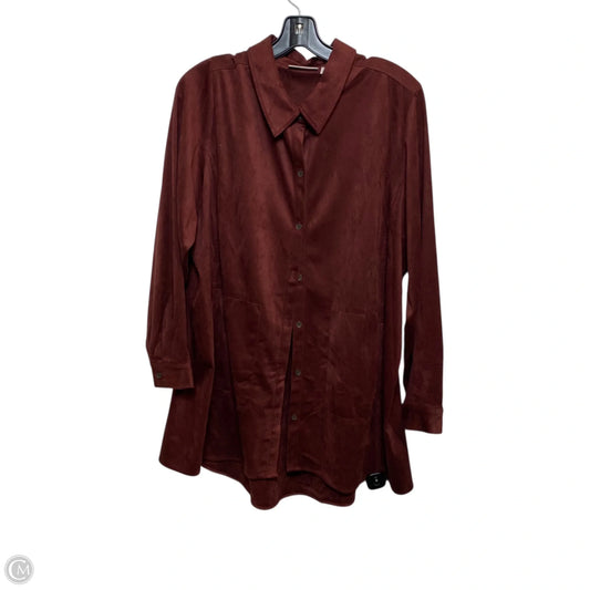 Jacket Shirt By Susan Graver In Red, Size: 1x