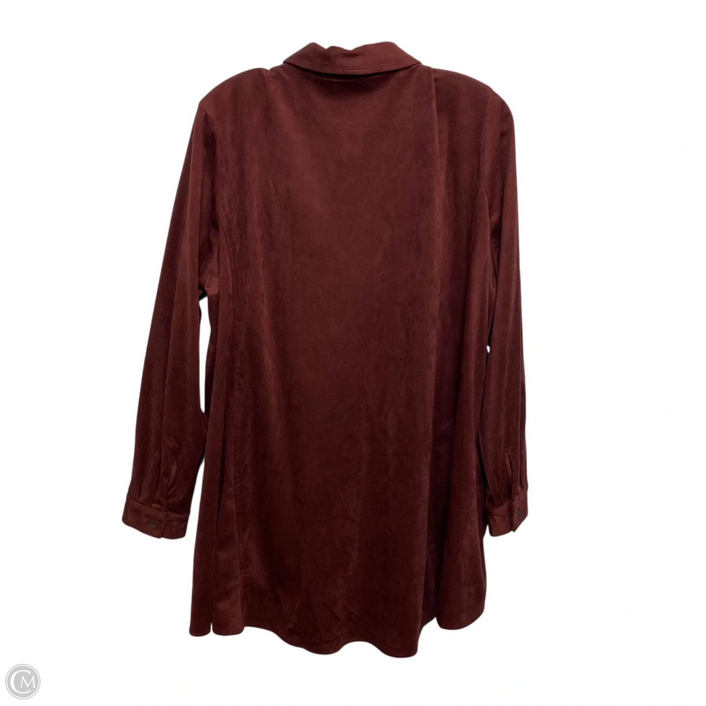 Jacket Shirt By Susan Graver In Red, Size: 1x