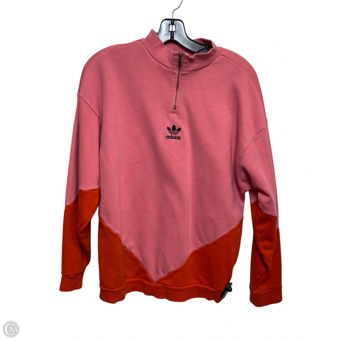 Athletic Sweatshirt Collar By Adidas In Pink, Size: S