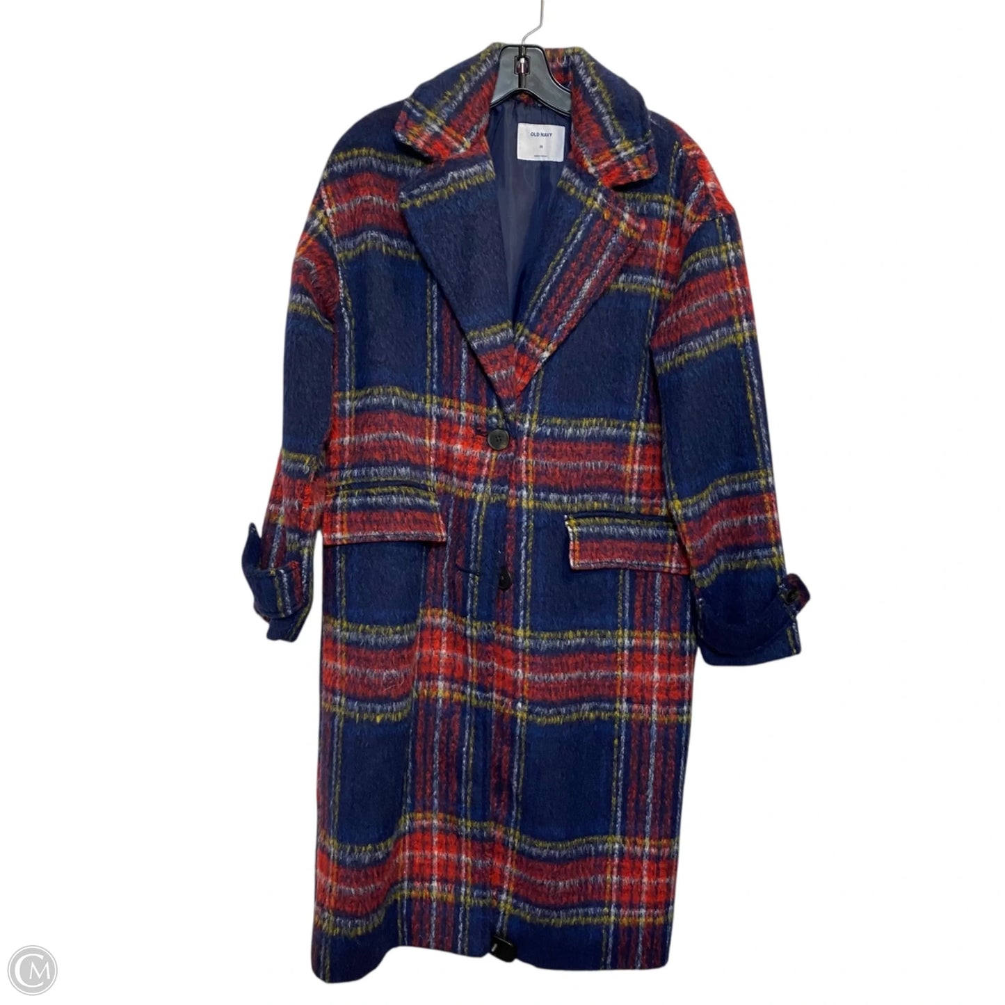 Coat Peacoat By Old Navy In Blue & Red, Size: Xs