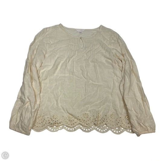 Top Long Sleeve By Lc Lauren Conrad In Cream, Size: L