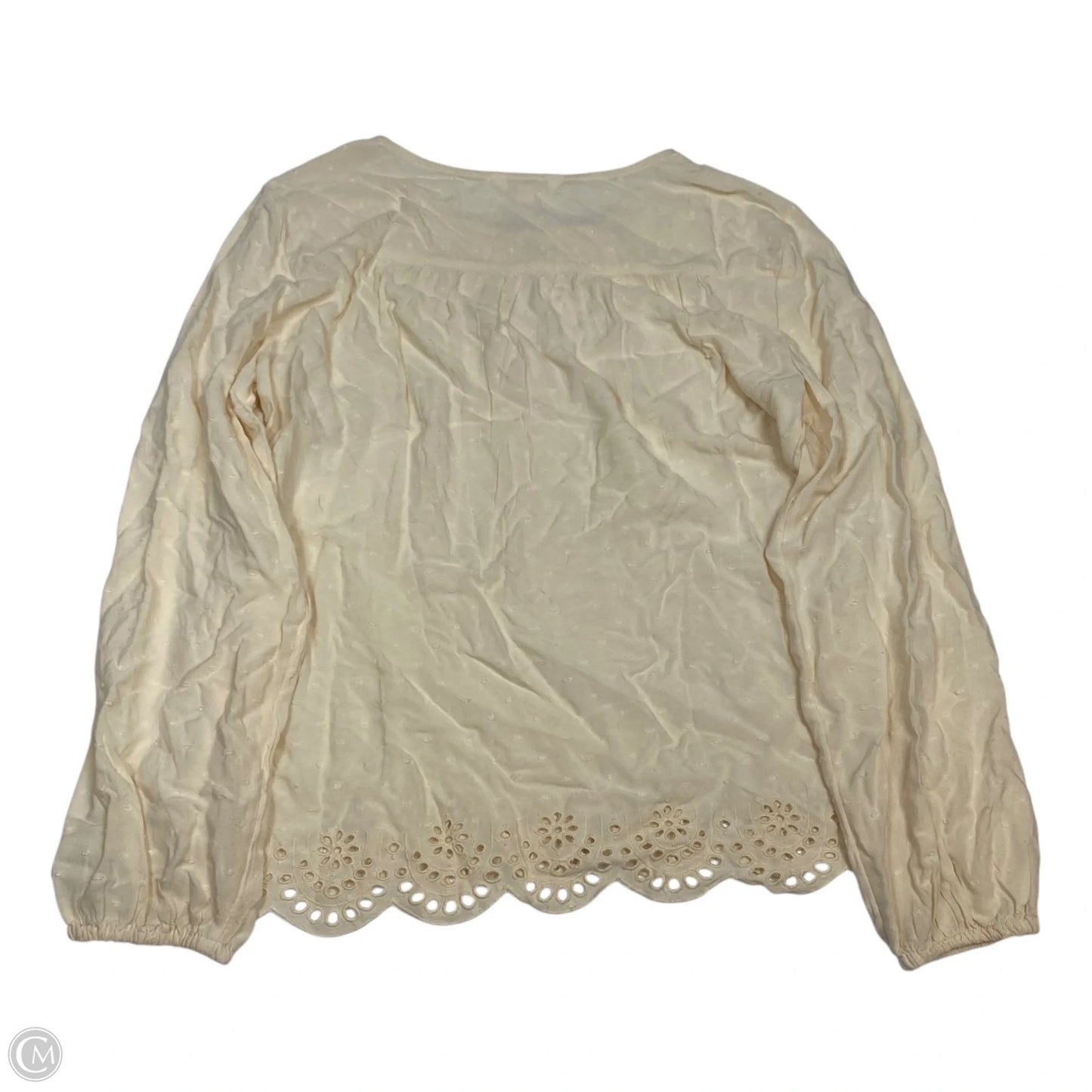 Top Long Sleeve By Lc Lauren Conrad In Cream, Size: L