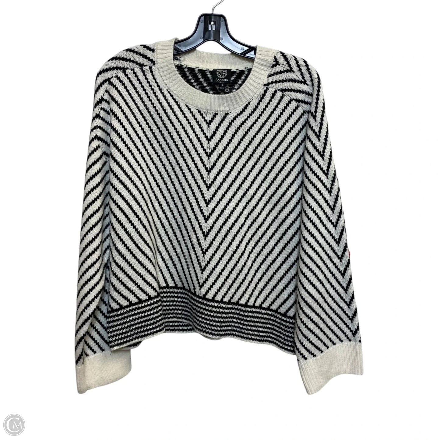 Sweater By Bobeau In Black & White, Size: Lp