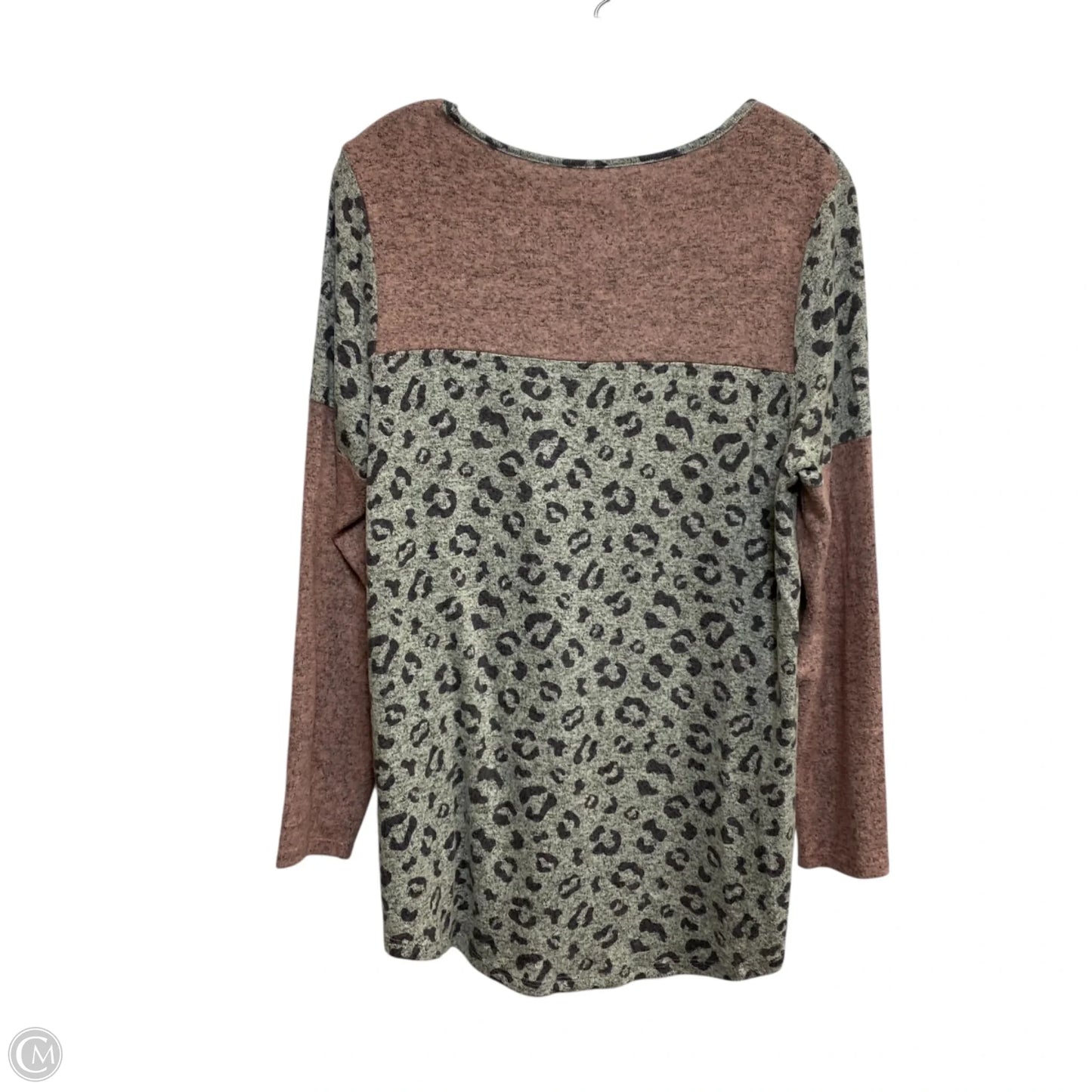Top Long Sleeve By Simply Southern In Grey & Pink, Size: M