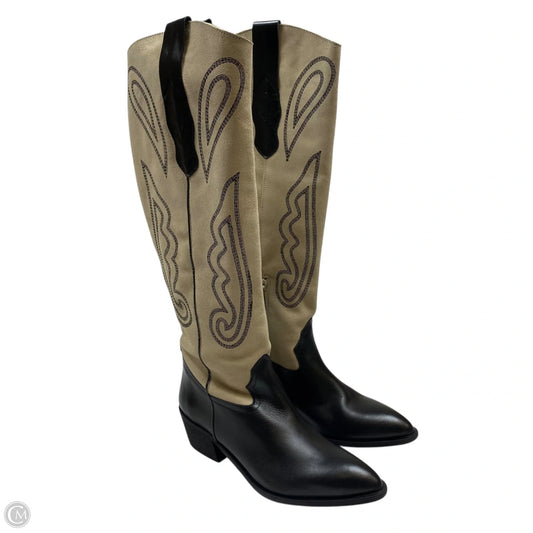 Boots Western By Pilcro In Black & Cream, Size: 7