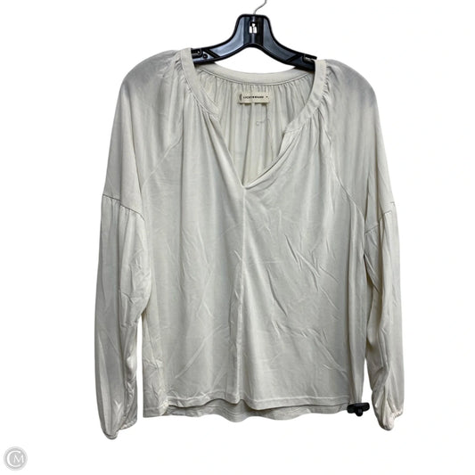 Top Long Sleeve By Lucky Brand In Cream, Size: M