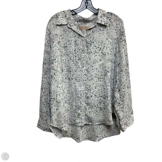 Top Long Sleeve By Philosophy In Black & White, Size: Xl
