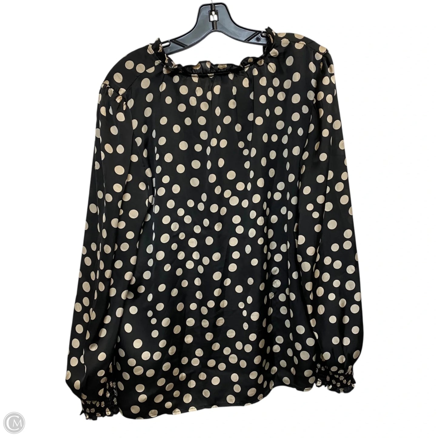 Top Long Sleeve By Blousology In Black & Cream, Size: Xl