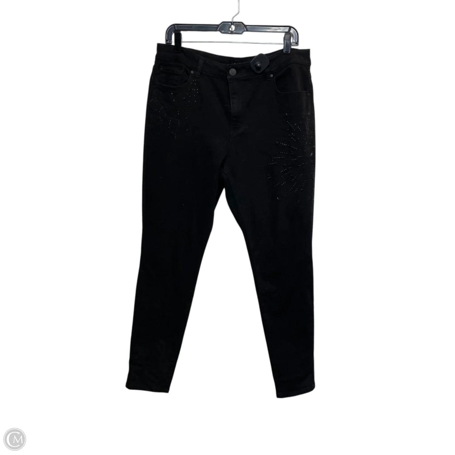 Jeans Skinny By D Jeans In Black Denim, Size: 14