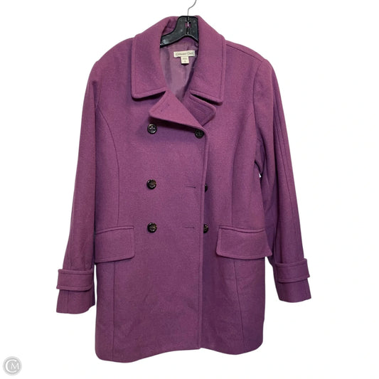 Coat Peacoat By Coldwater Creek In Purple, Size: L