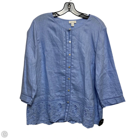 Top Long Sleeve By J. Jill In Blue, Size: L