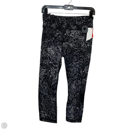 Athletic Leggings Capris Designer By Lululemon In Black & Grey, Size: M