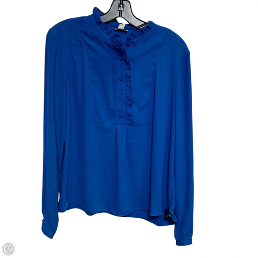 Blouse Long Sleeve By J. Crew In Blue, Size: M