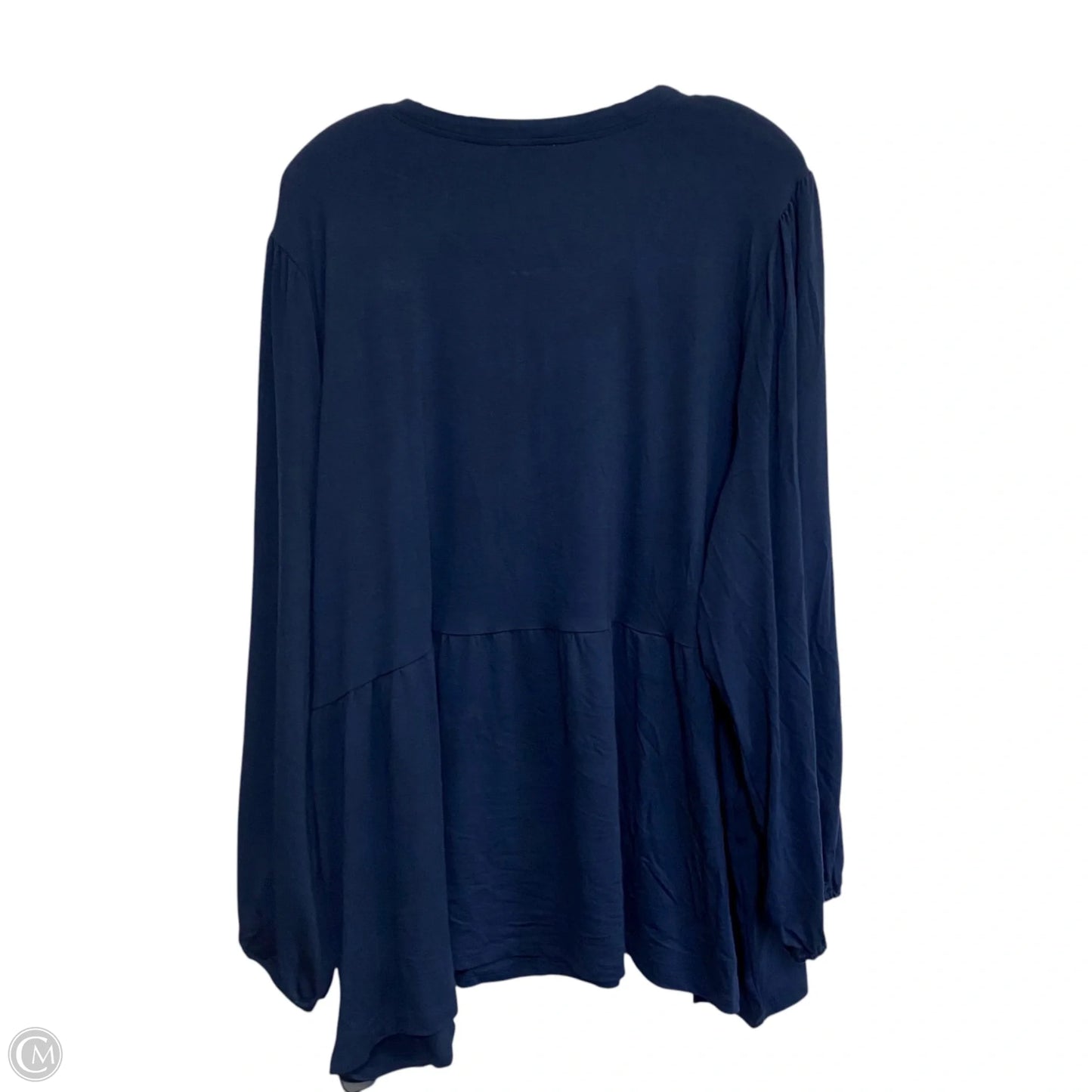Top Long Sleeve By Wonderly In Blue, Size: 4x