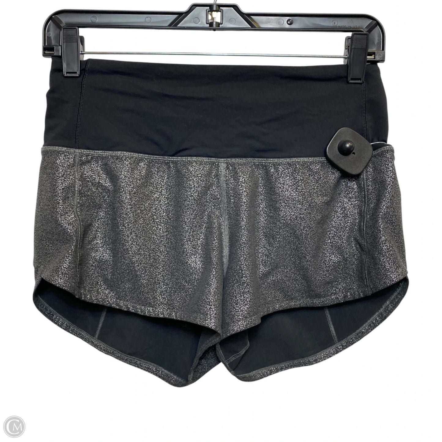 Athletic Shorts Designer By Lululemon In Black & Grey, Size: 4