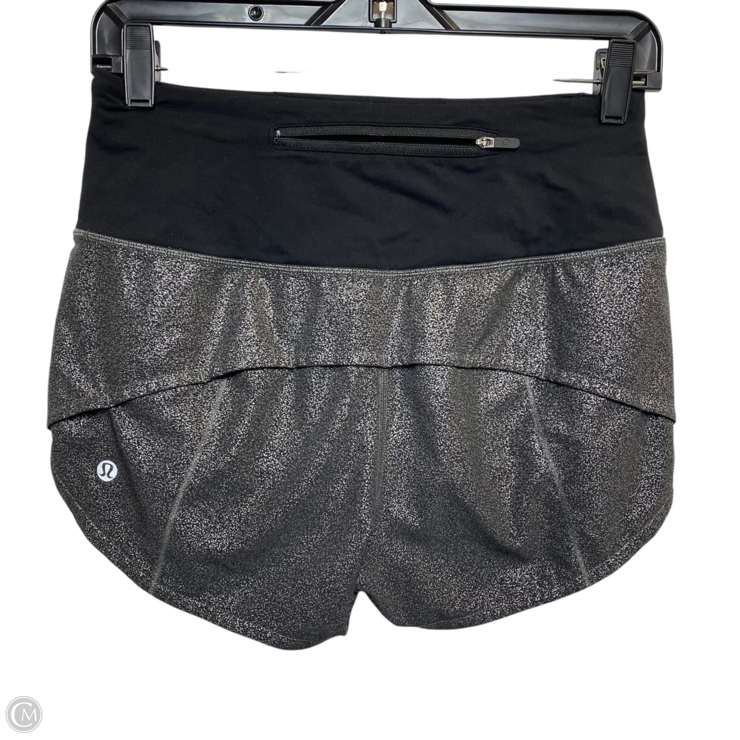Athletic Shorts Designer By Lululemon In Black & Grey, Size: 4
