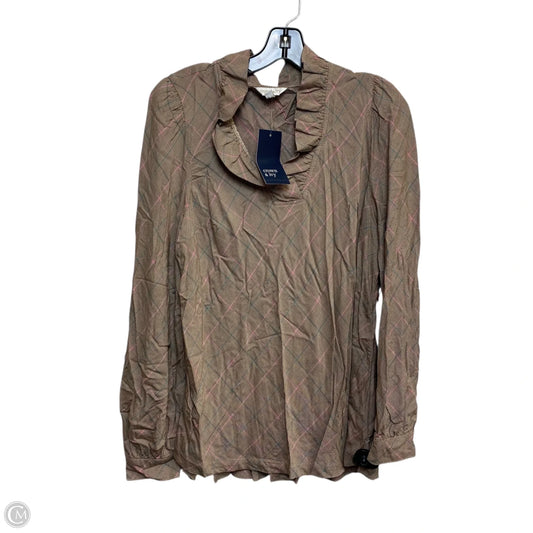 Top Long Sleeve By Crown And Ivy In Brown, Size: Xl