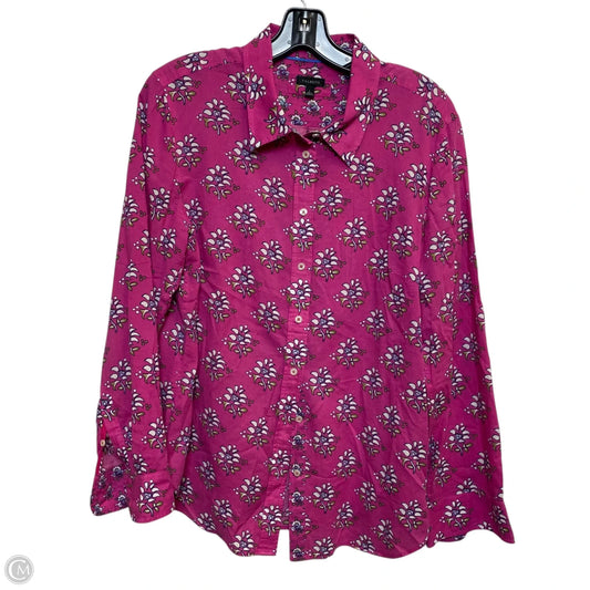Top Long Sleeve By Talbots In Pink, Size: L
