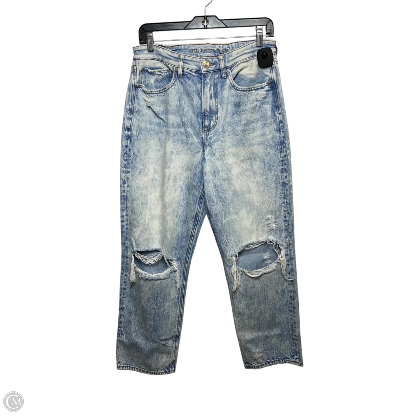 Jeans Straight By American Eagle In Blue Denim, Size: 6