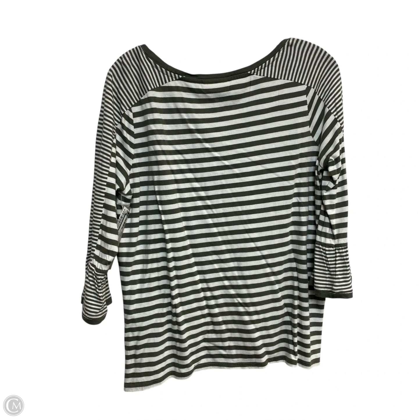Top Long Sleeve By J. Jill In Green & White, Size: Mp