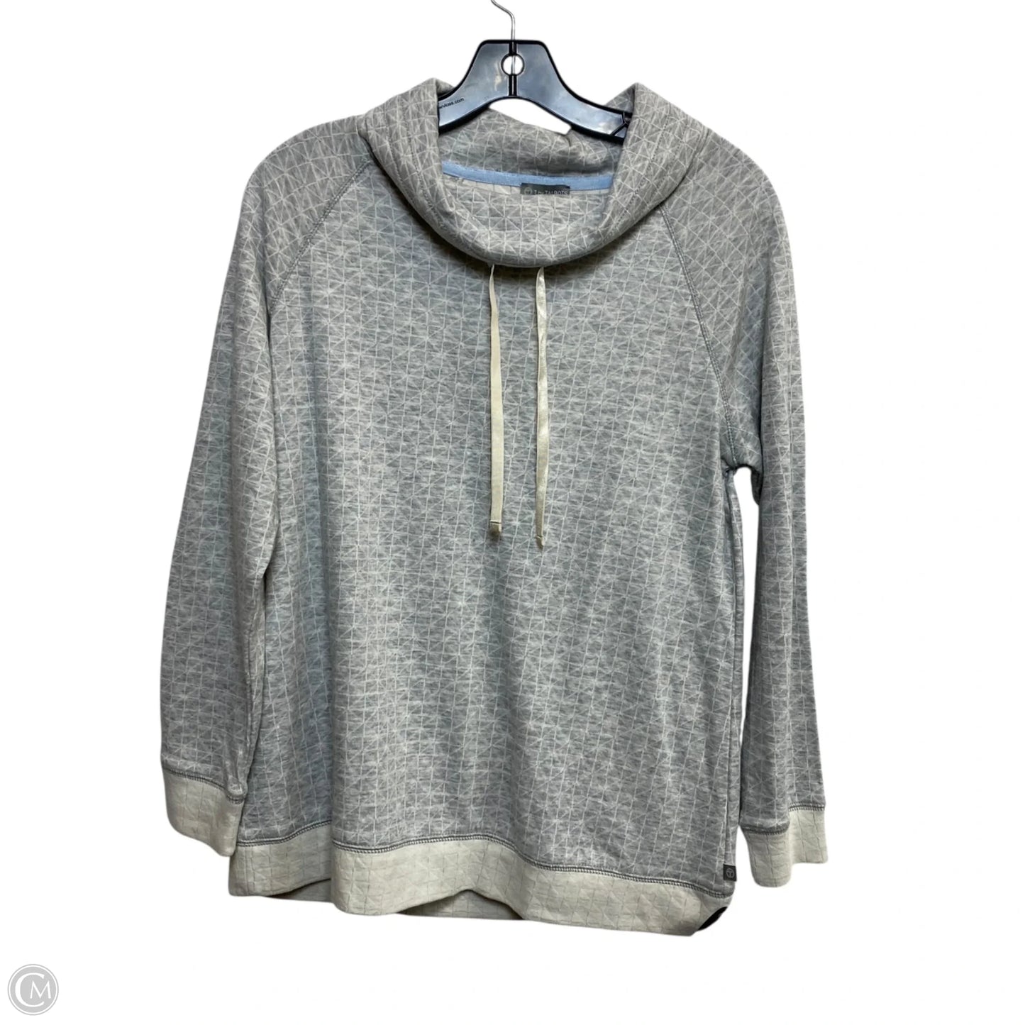 Top Long Sleeve By Talbots In Cream & Grey, Size: Mp