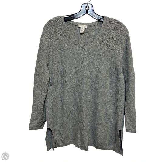 Top Long Sleeve By Talbots In Grey, Size: Mp