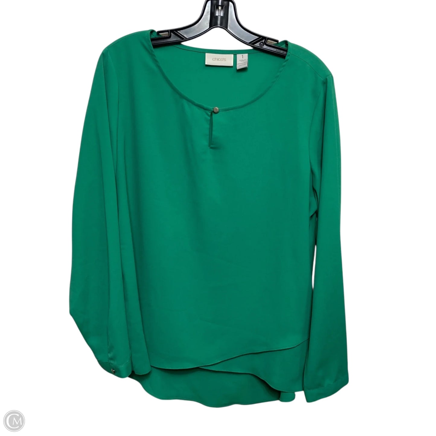 Top Long Sleeve By Chicos In Green, Size: S