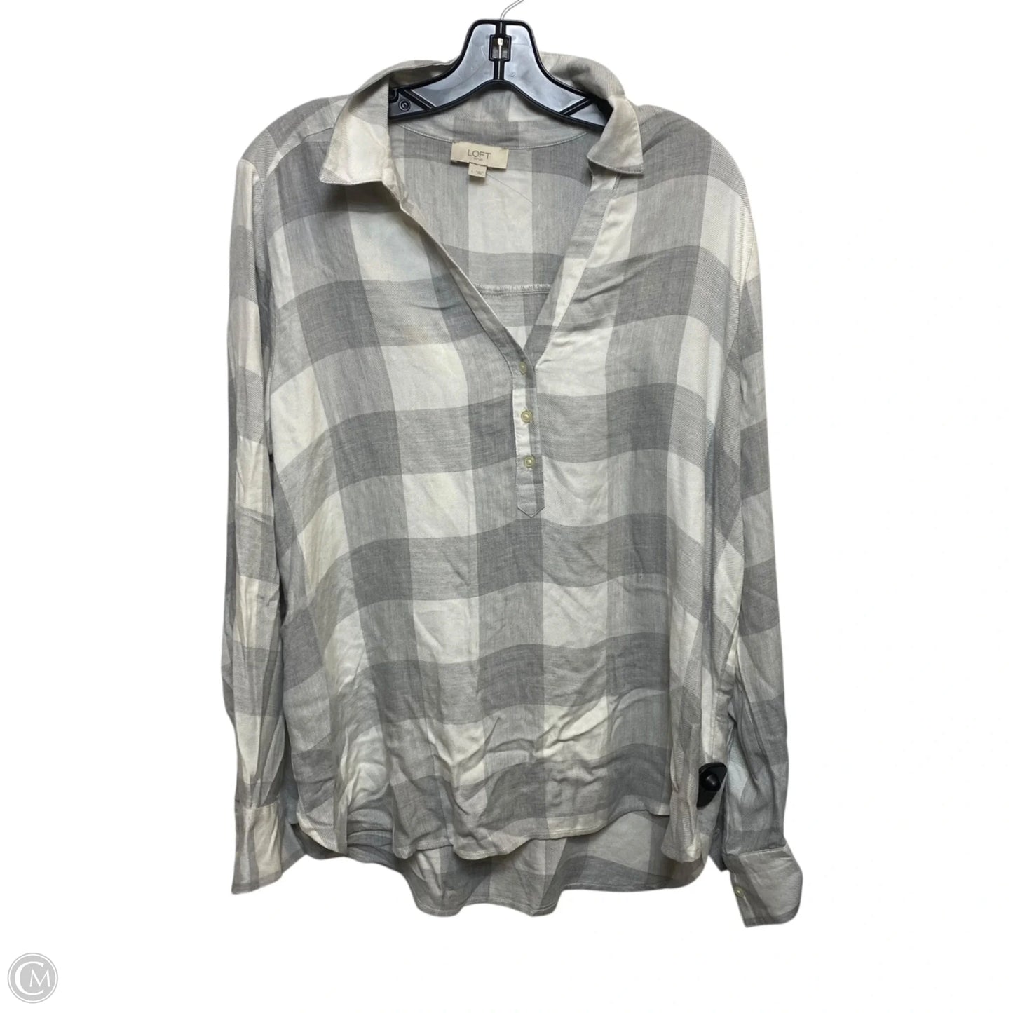 Top Long Sleeve By Loft In Grey, Size: L