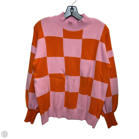 Sweater By Zesica In Orange & Pink, Size: L