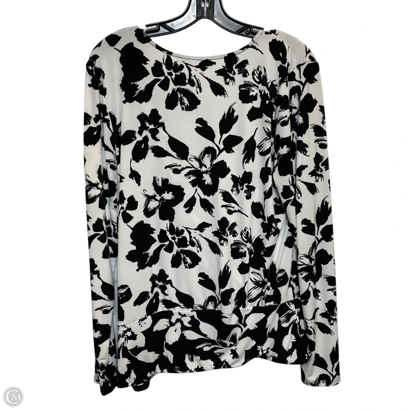 Top Long Sleeve By White House Black Market In Black & White, Size: L