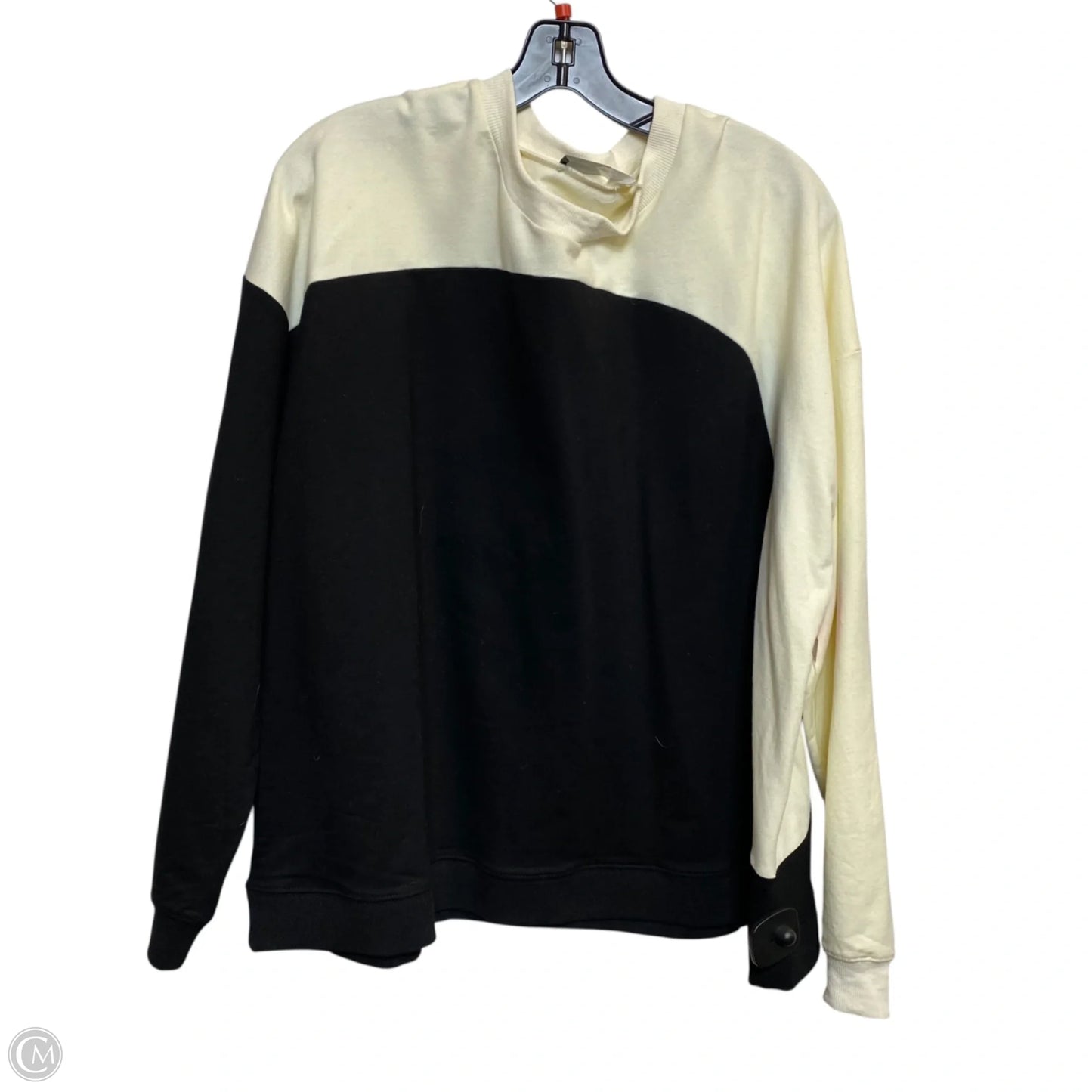 Top Long Sleeve By Exclusive In Black & Cream, Size: Xxl