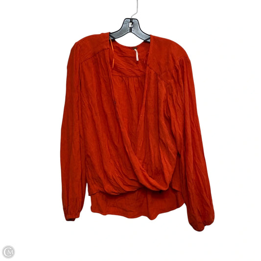 Top Long Sleeve By Free People In Orange, Size: L