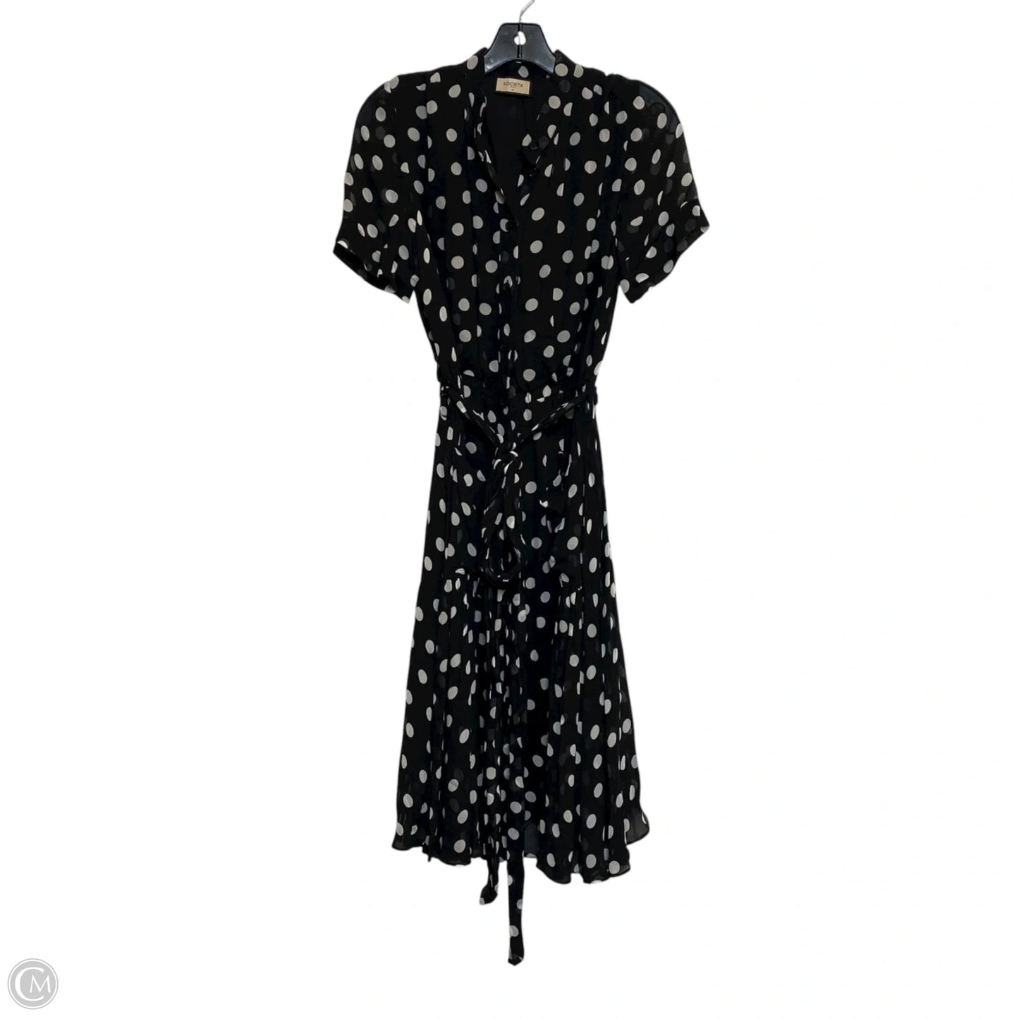 Dress Casual Midi By Societa In Black & White, Size: M