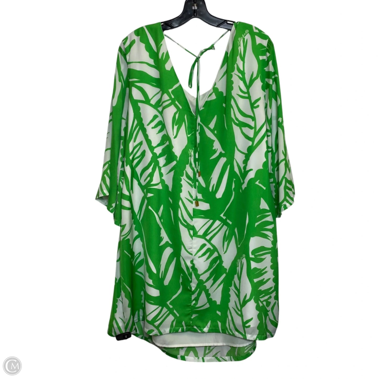 Dress Designer By Lilly Pulitzer In Green & White, Size: 2x