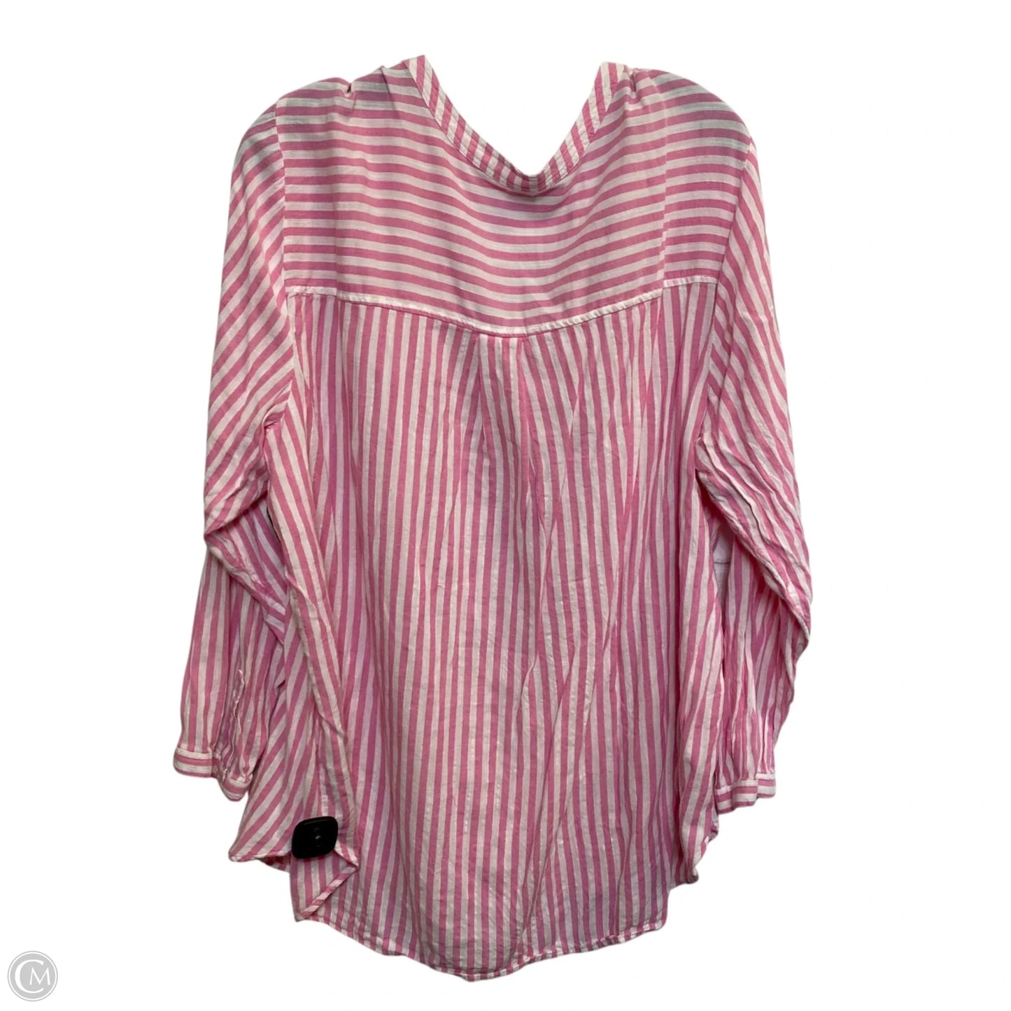 Top Long Sleeve By Old Navy In Pink & White, Size: Xxl