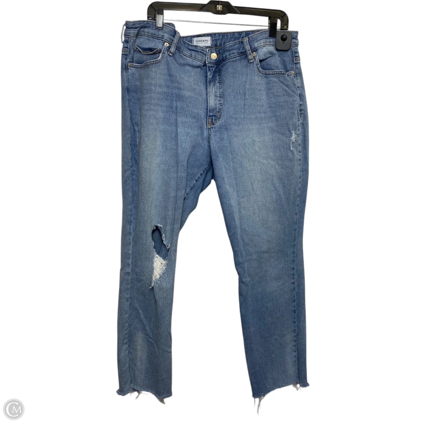 Jeans Straight By Crown And Ivy In Blue Denim, Size: 16