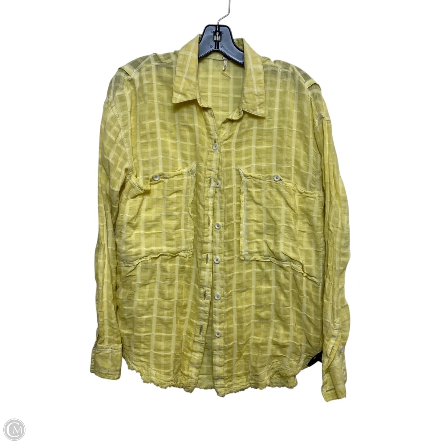 Top Long Sleeve By Free People In Yellow, Size: S