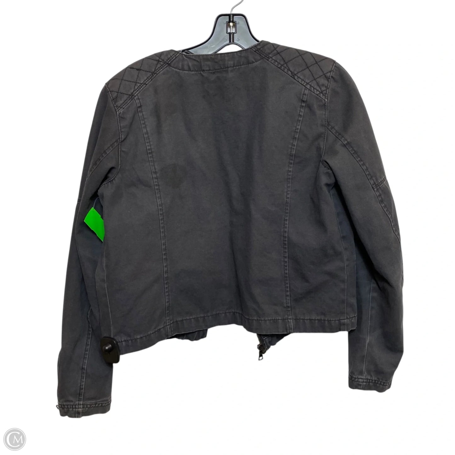 Jacket Moto By Gap In Grey, Size: M