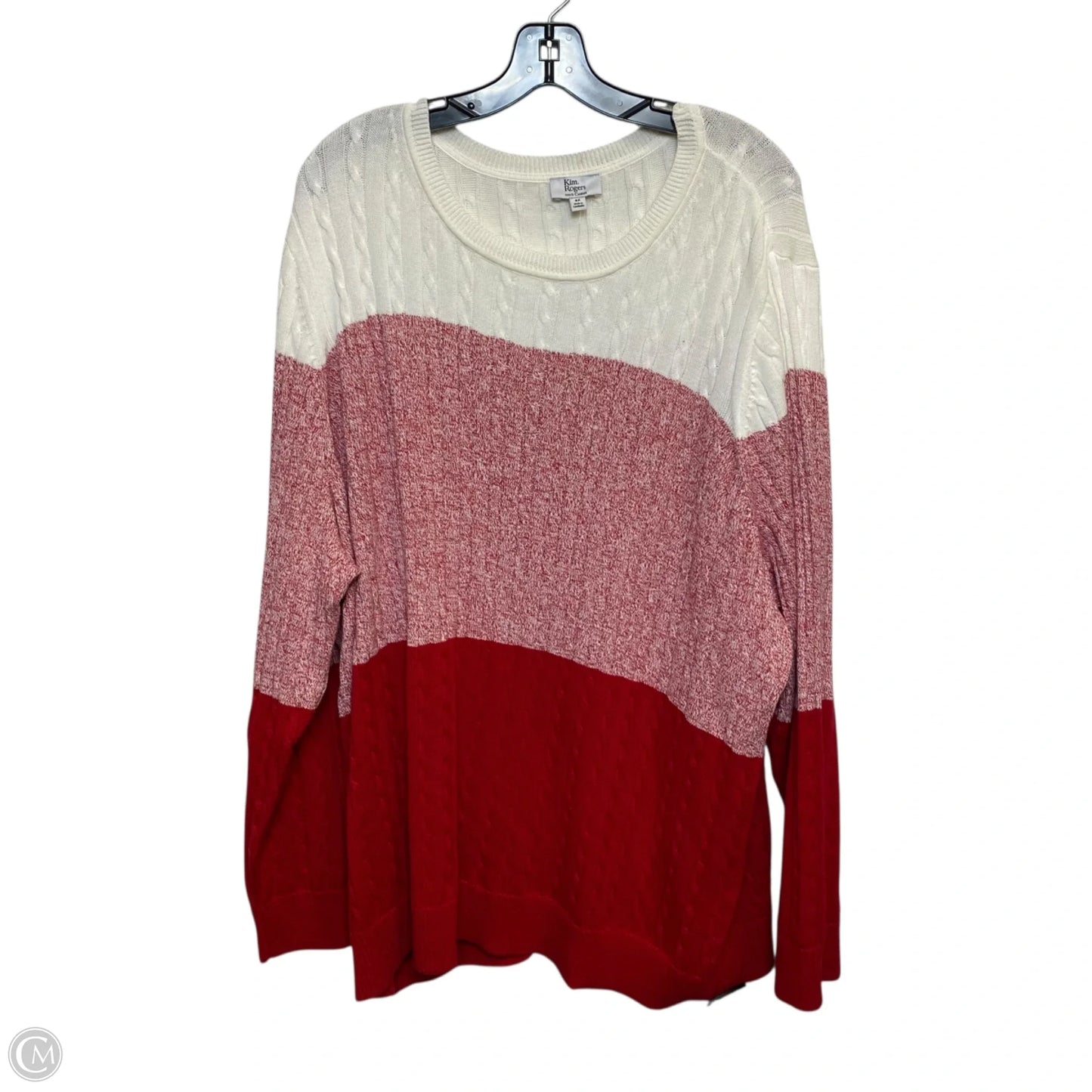 Sweater By Kim Rogers In Cream & Red, Size: 4x