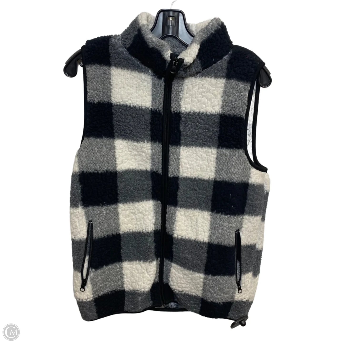 Vest Faux Fur & Sherpa By Marissa Olivia In Black & White, Size: S