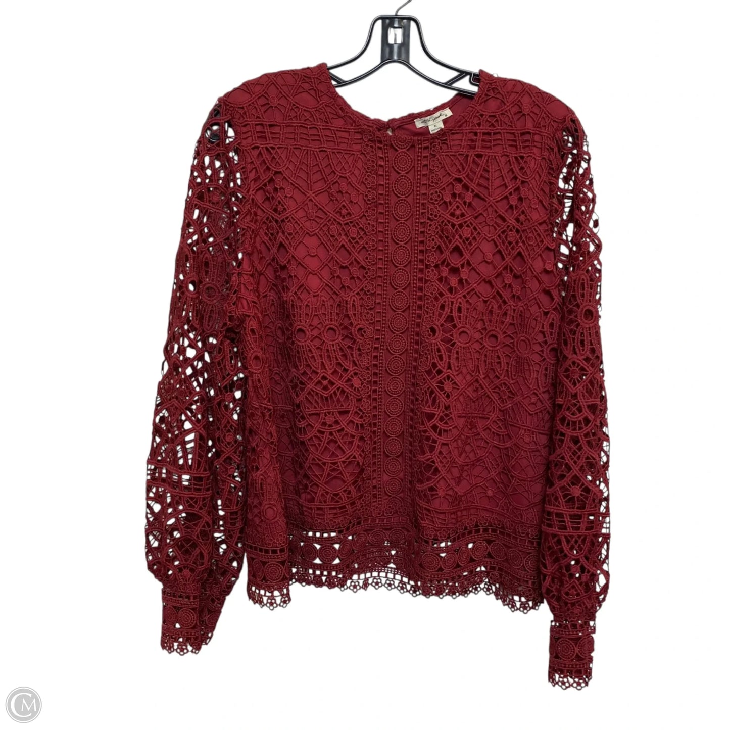 Top Long Sleeve By Ultra Pink In Red, Size: Xl