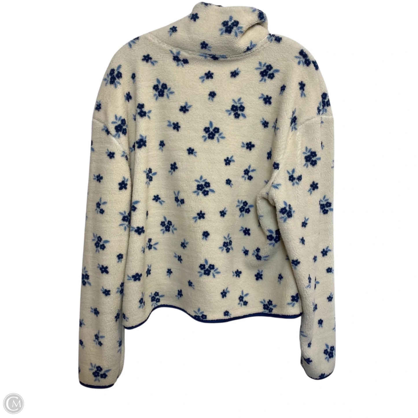 Jacket Fleece By Coco & Shay In Blue & Cream, Size: L