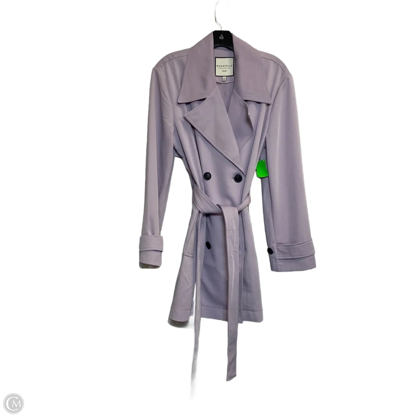 Coat Trench Coat By Bagatelle In Purple, Size: L